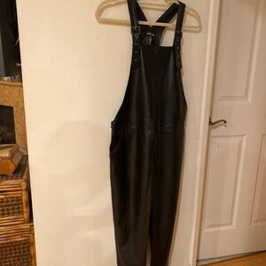 David Lerner Black Leather Jumpsuit